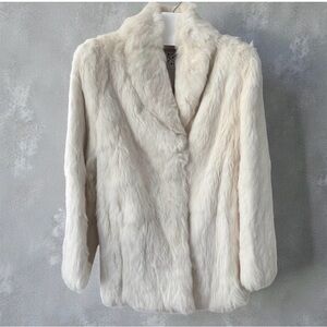 B. B. Dakota | Vintage | Coat blazer authentic rabbit Fur Off White cream luxe M